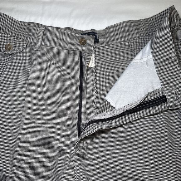 Vintage 80s Womens Lee Black White Houndstooth Checkered Pants 16L Tapered Fit - Picture 2 of 12